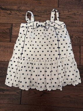 LIKE NEW Janie and Jack White Dress with Navy Star Print